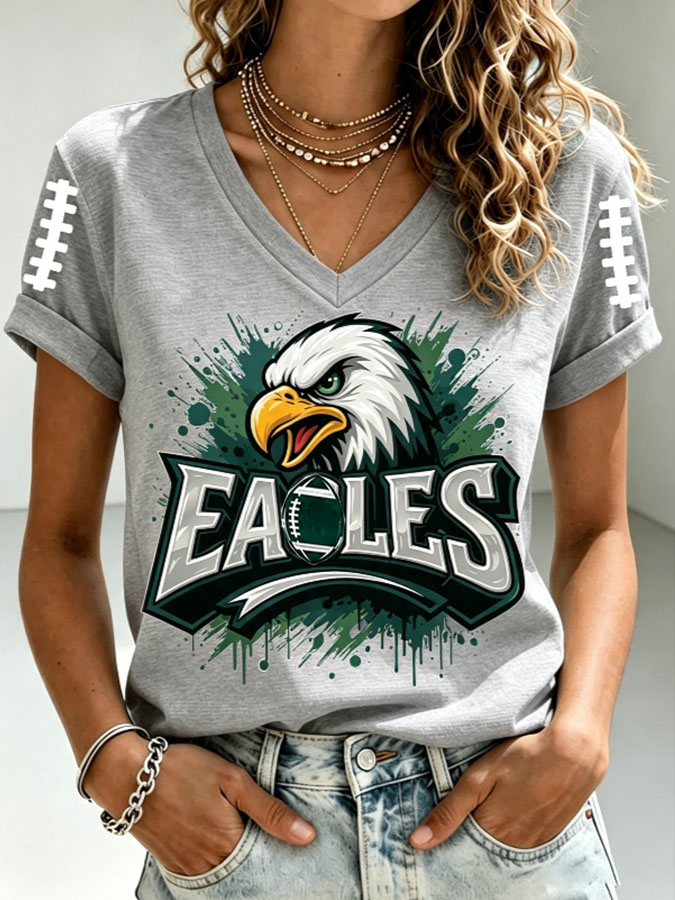 Women'S Football Print Short-Sleeve T-Shirt