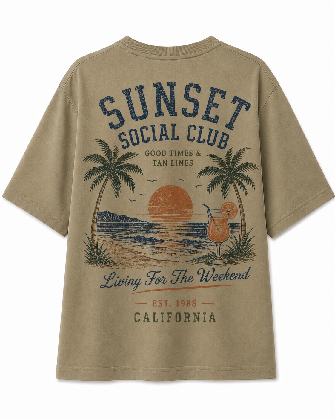 Sunset Social Club Active V-Neck Tee