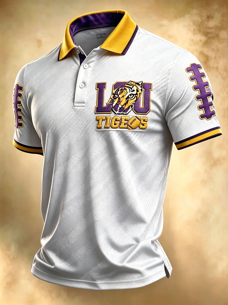 Men's Football Sports Casual Polo Shirt