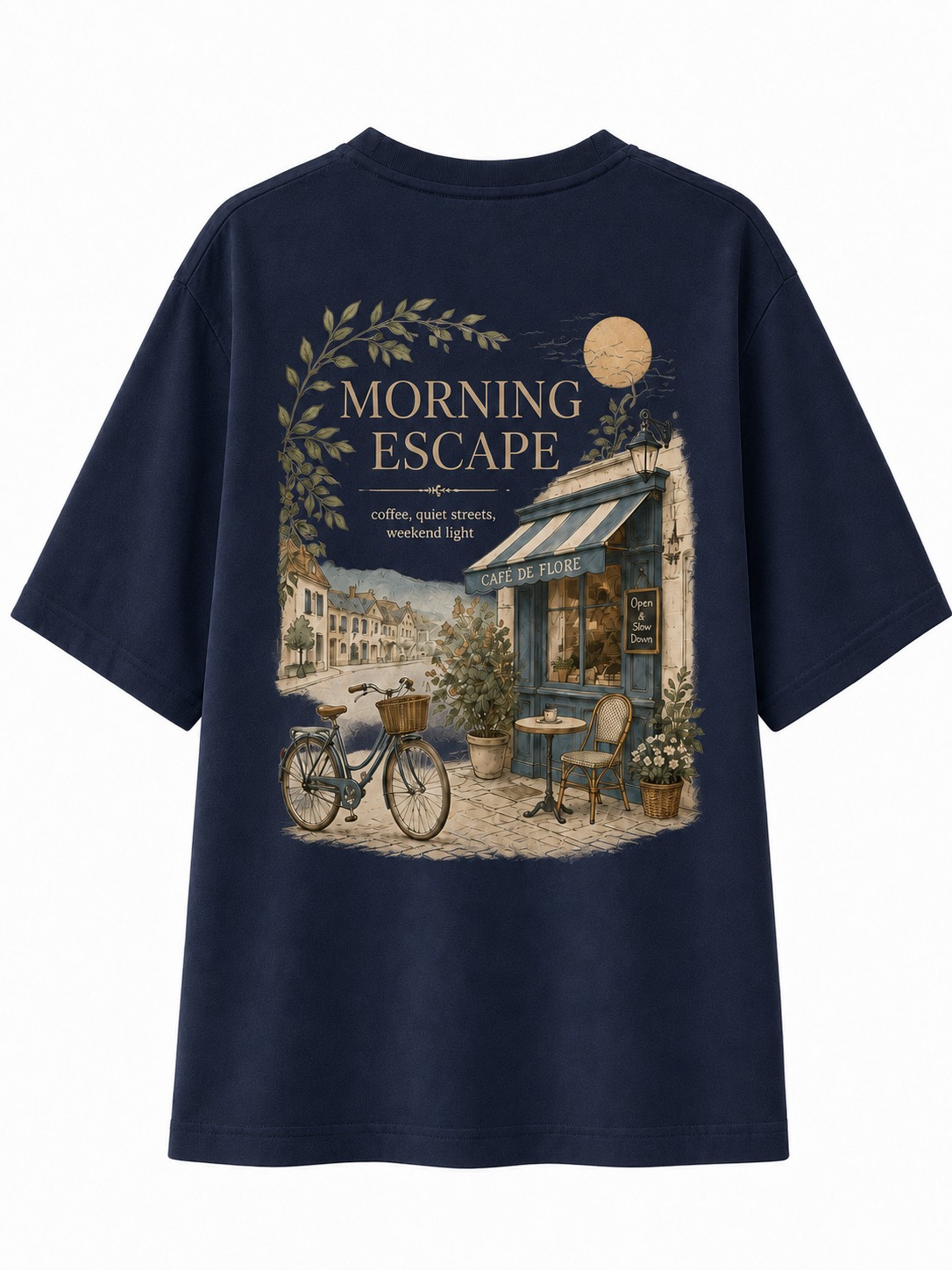 Morning Escape Cafe V-Neck Tee