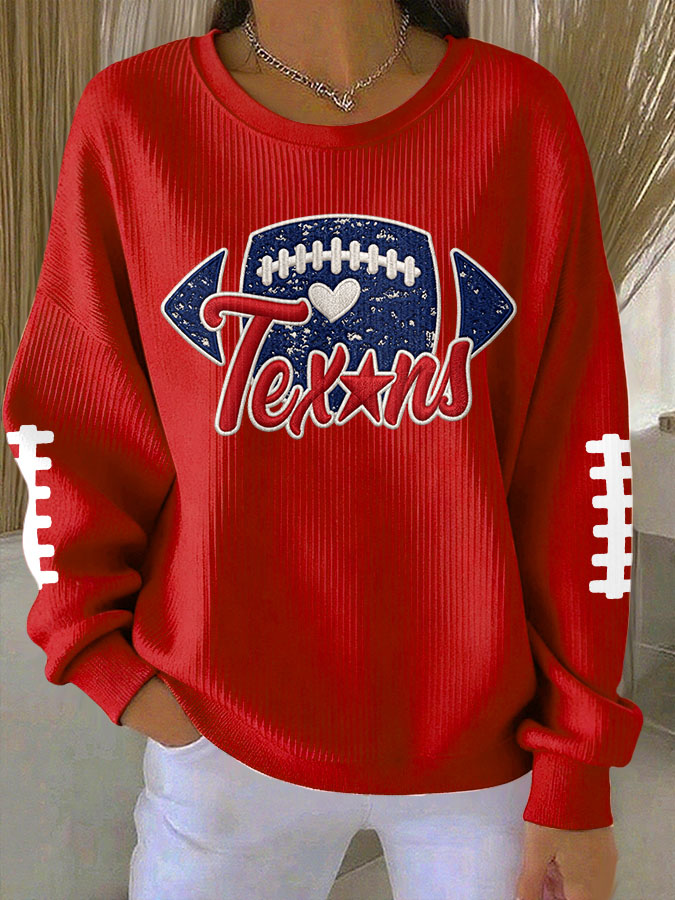 Women'S Football Print Casual Sweatshirt