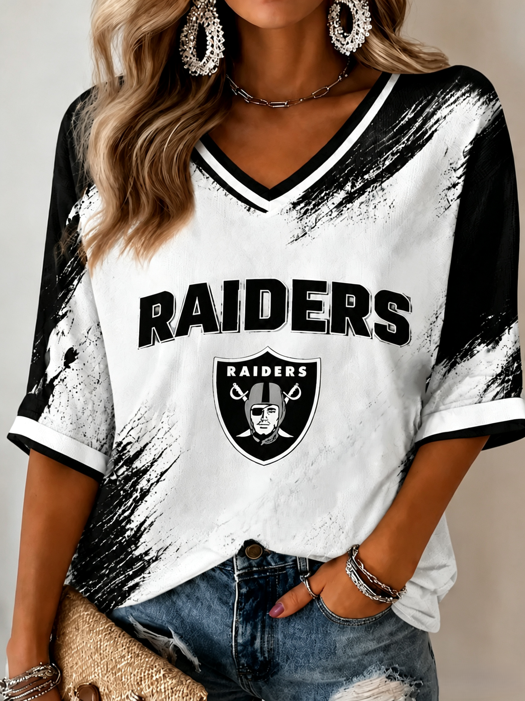 Women's Casual Football Print Top