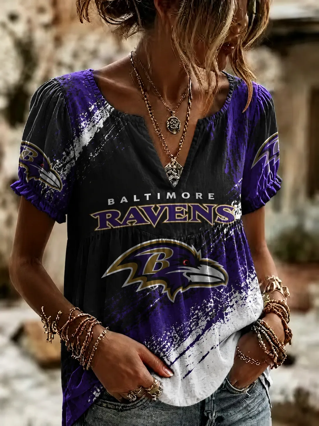 Women's Football Print Shirt