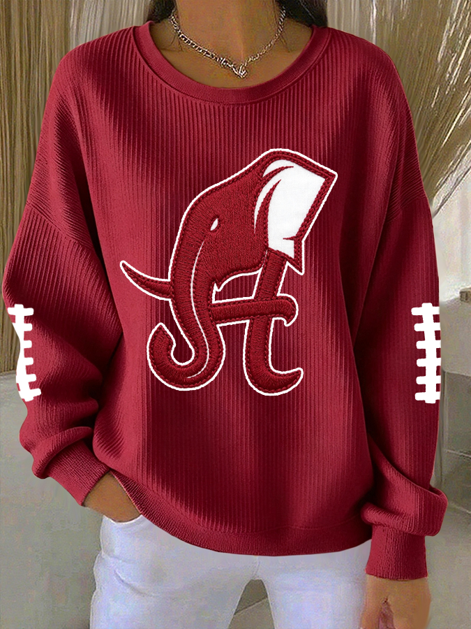 Women'S Football Print Casual Sweatshirt