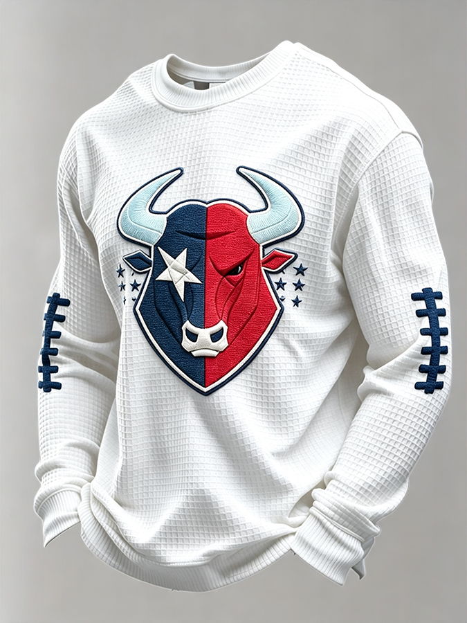 Men'S Football Enthusiast Sports Waffle Top