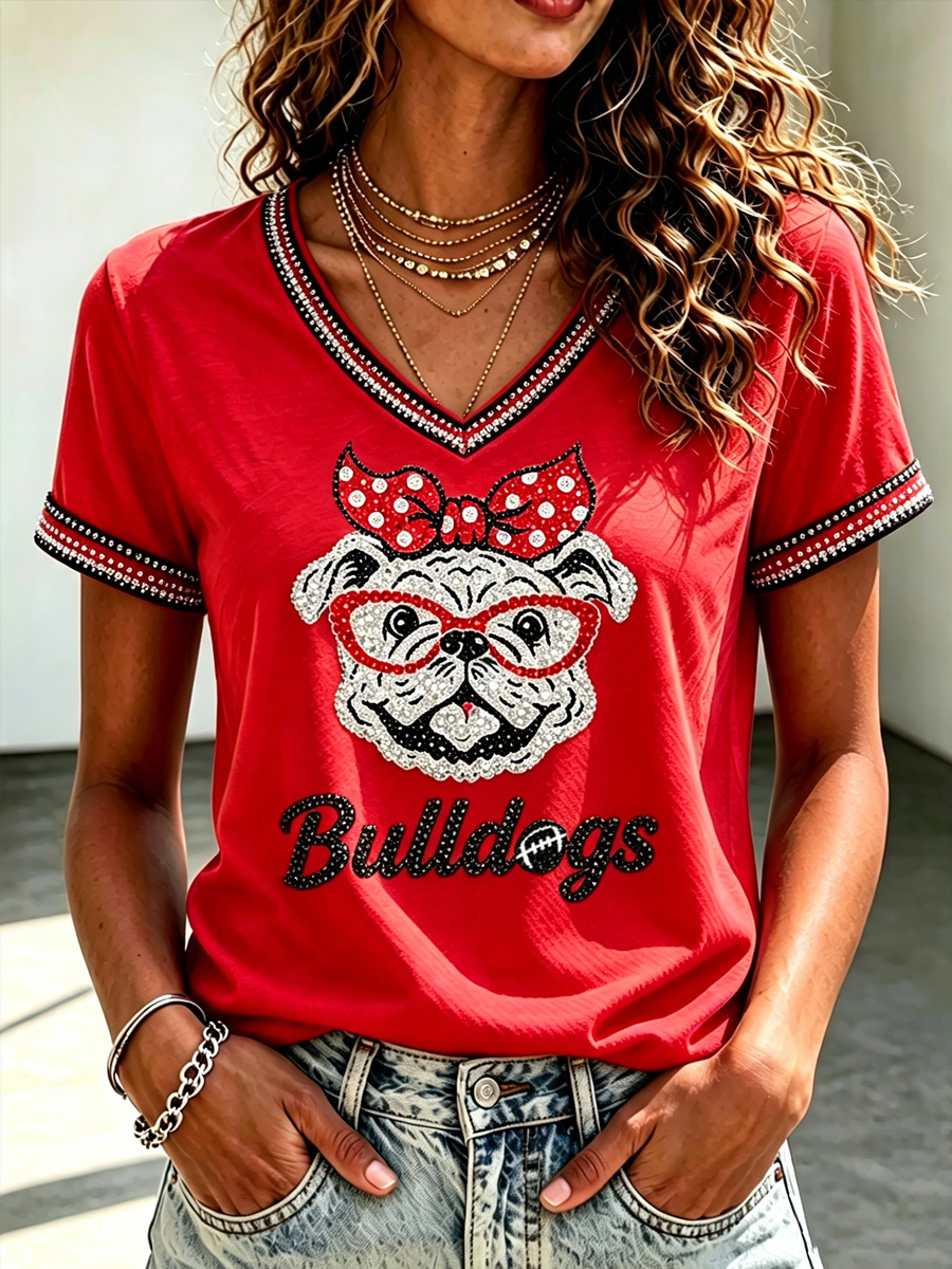 Women'S Football Print Short-Sleeve T-Shirt
