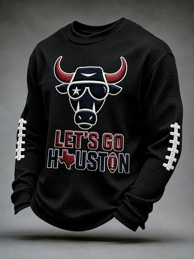 Men'S Football Enthusiast Sports Waffle Top