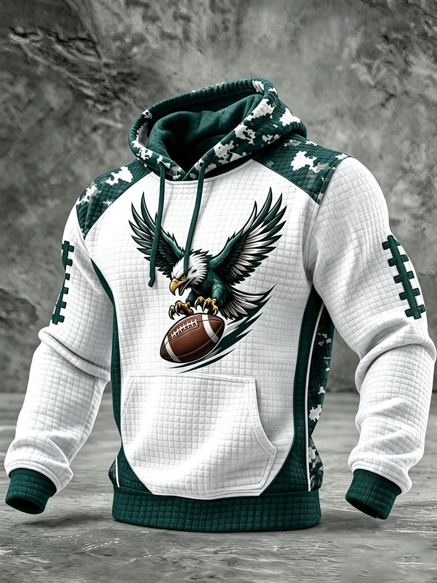 Men's Football Printed Casual Hoodie