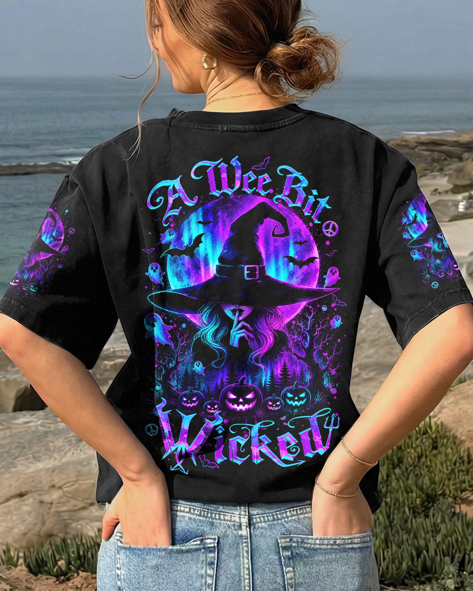A WEE BIT WICKED AURORA MOON HALLOWEEN ALL OVER PRINT 