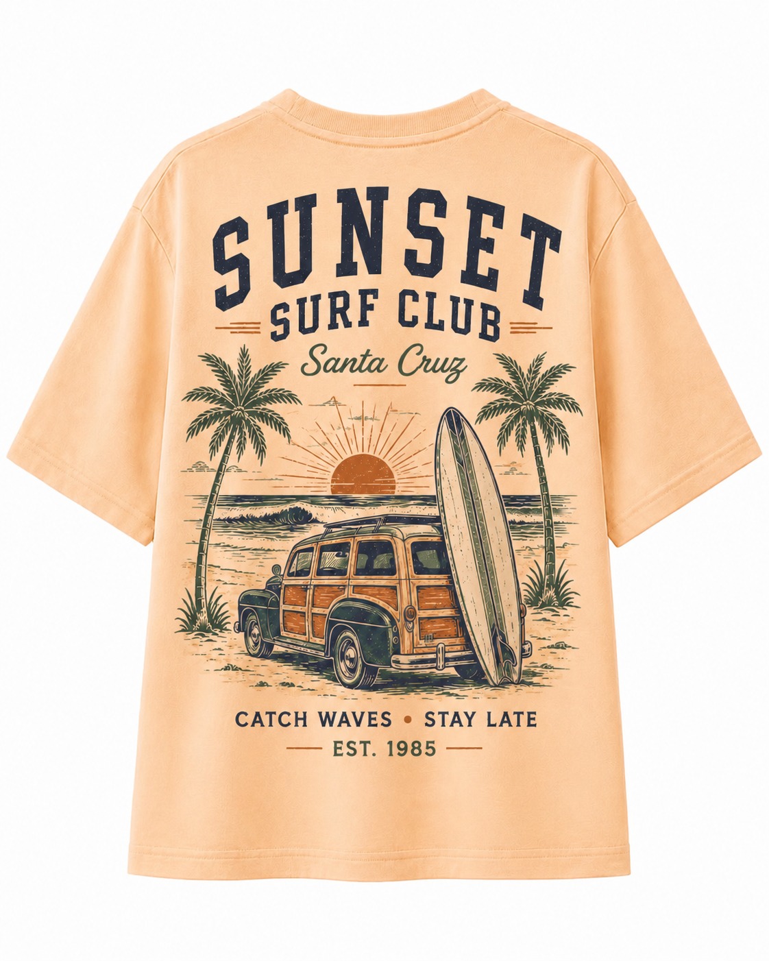 Sunset Surf Club V-Neck Tee