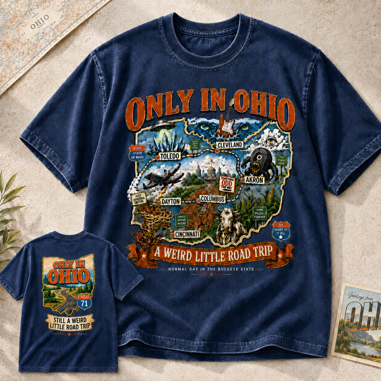 Only in Ohio Weird Road Trip Tee