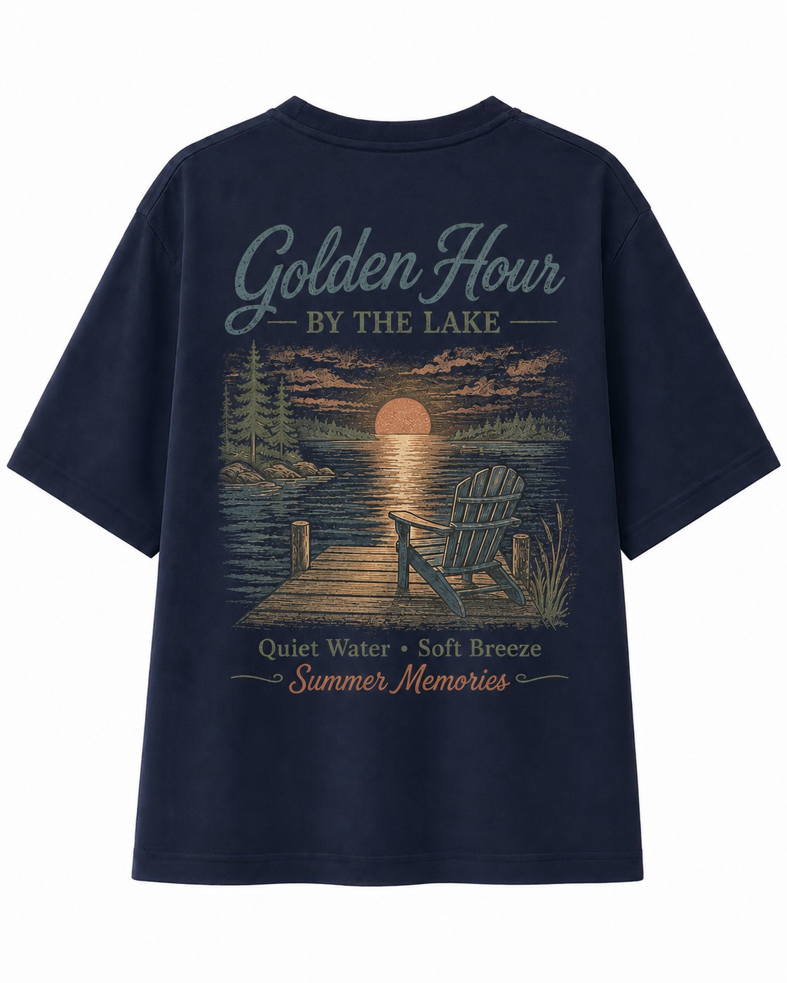 Golden Hour Lake V-Neck Tee