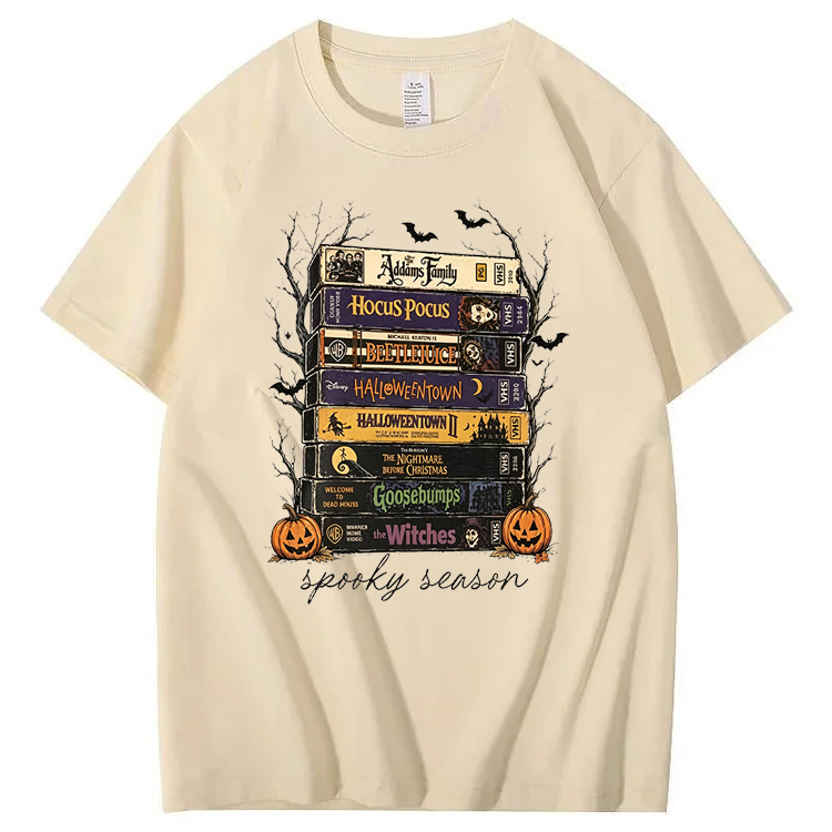 90s Halloween VHS Tape Stack Tee