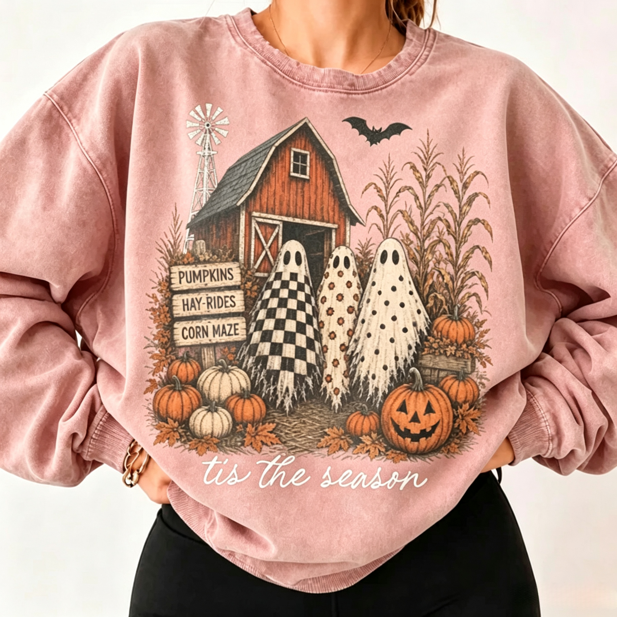 Tis The Season Ghost Trio Sweatshirt | Pumpkin Patch Ghosts Shirt