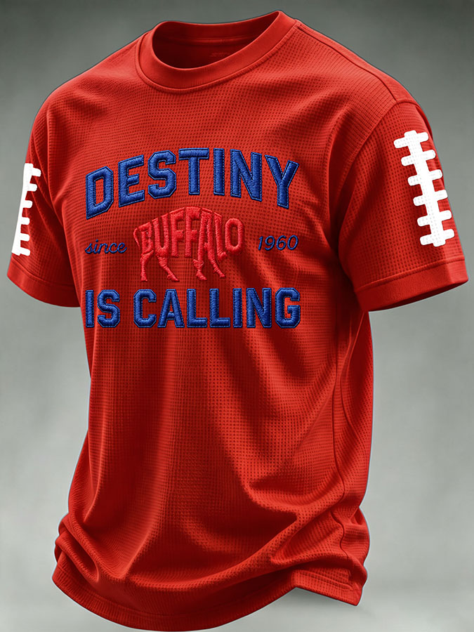 Men'S Football Print Waffle T-Shirt