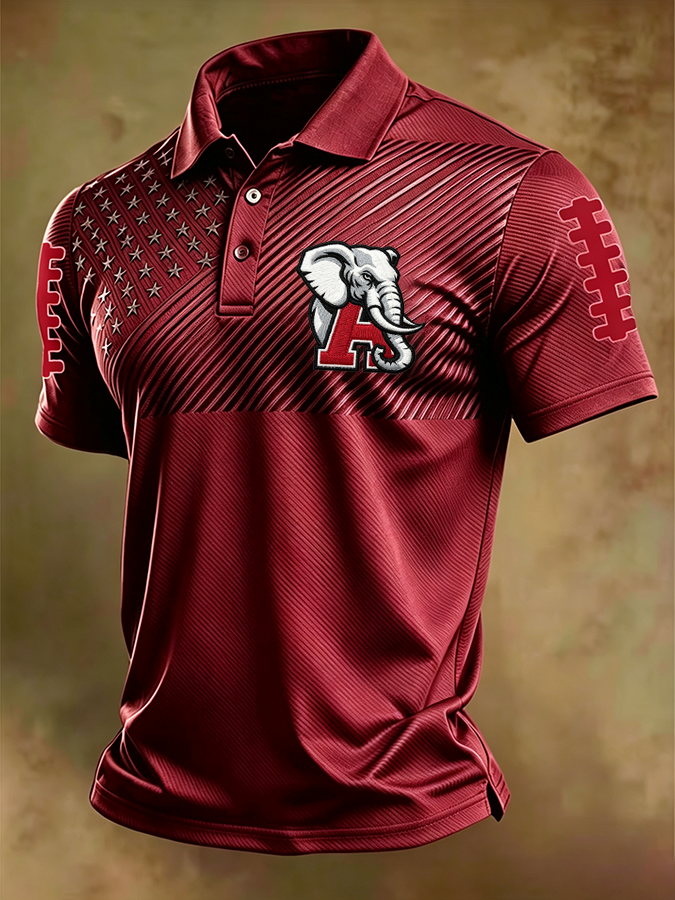 Men'S Retro Rugby Collar Polo T-Shirt