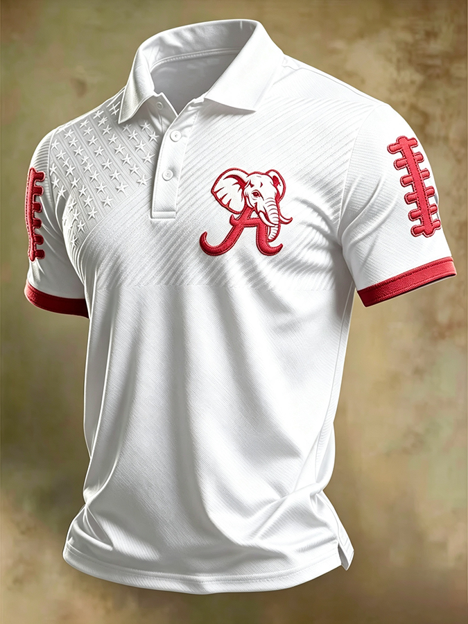 Men'S Retro Rugby Collar Polo T-Shirt