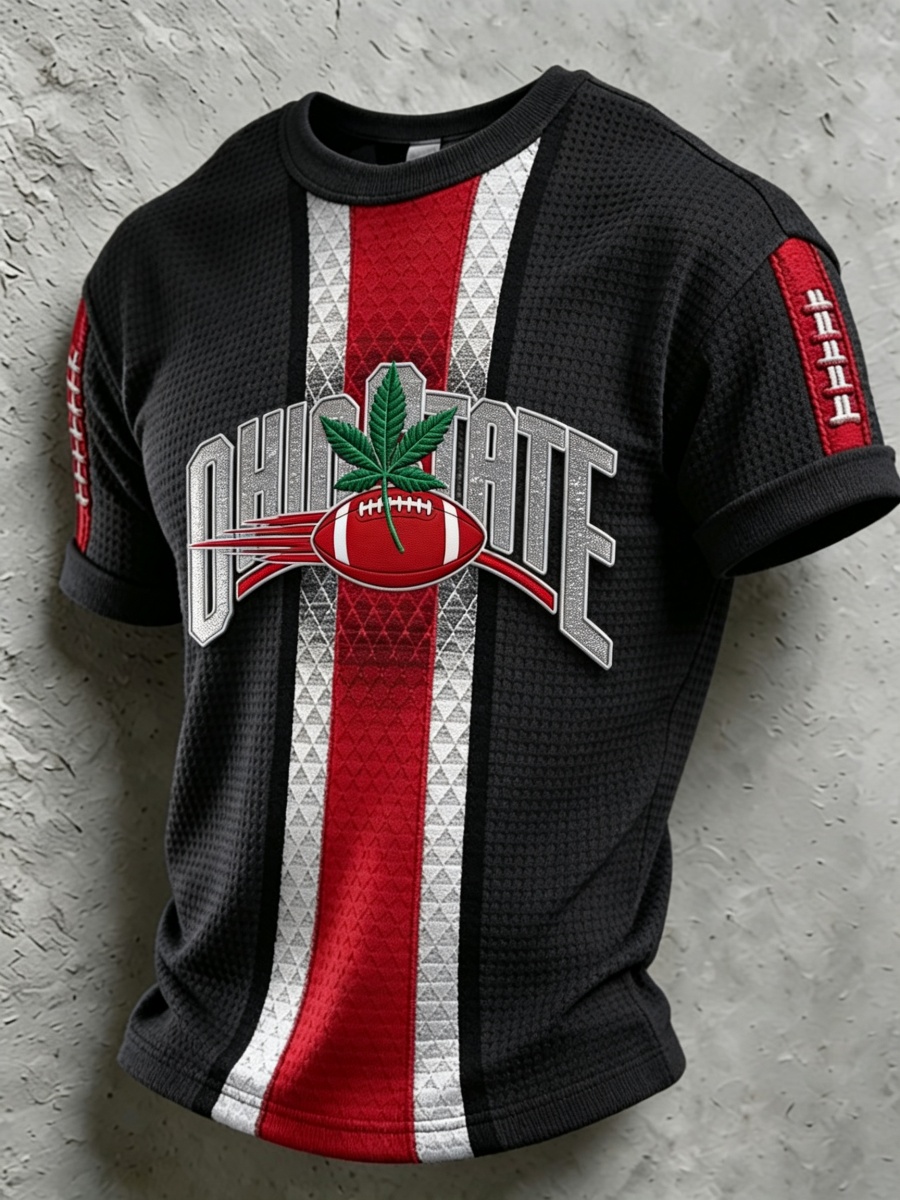 Men's Football Pattern Waffle T-Shirt