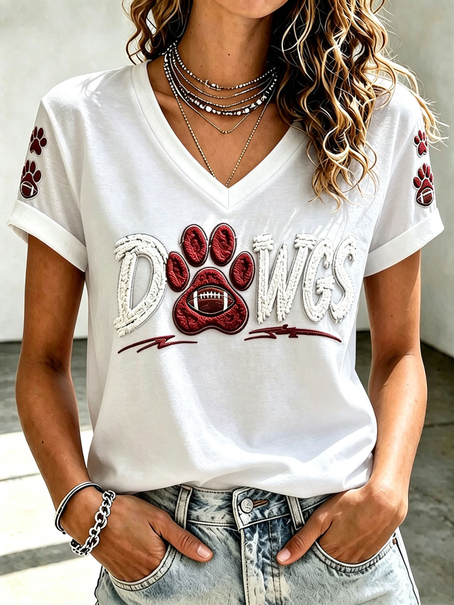 Women'S Football Print Short-Sleeve T-Shirt