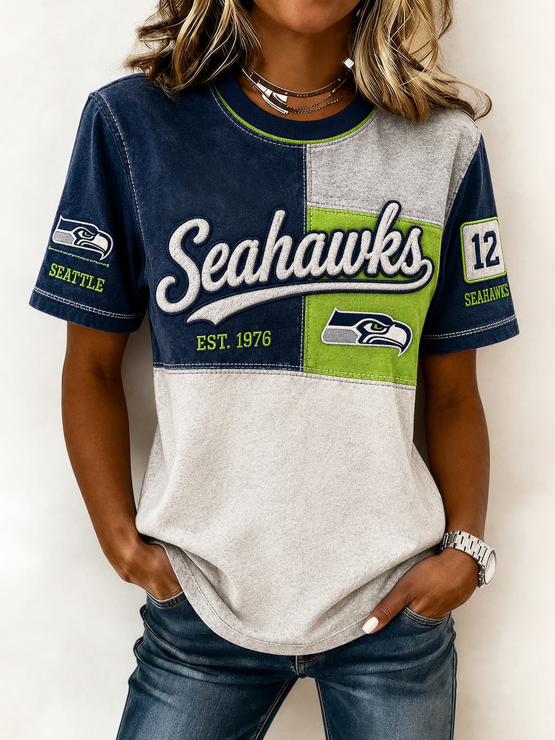 Women's Casual Colorblock Sporty Tee