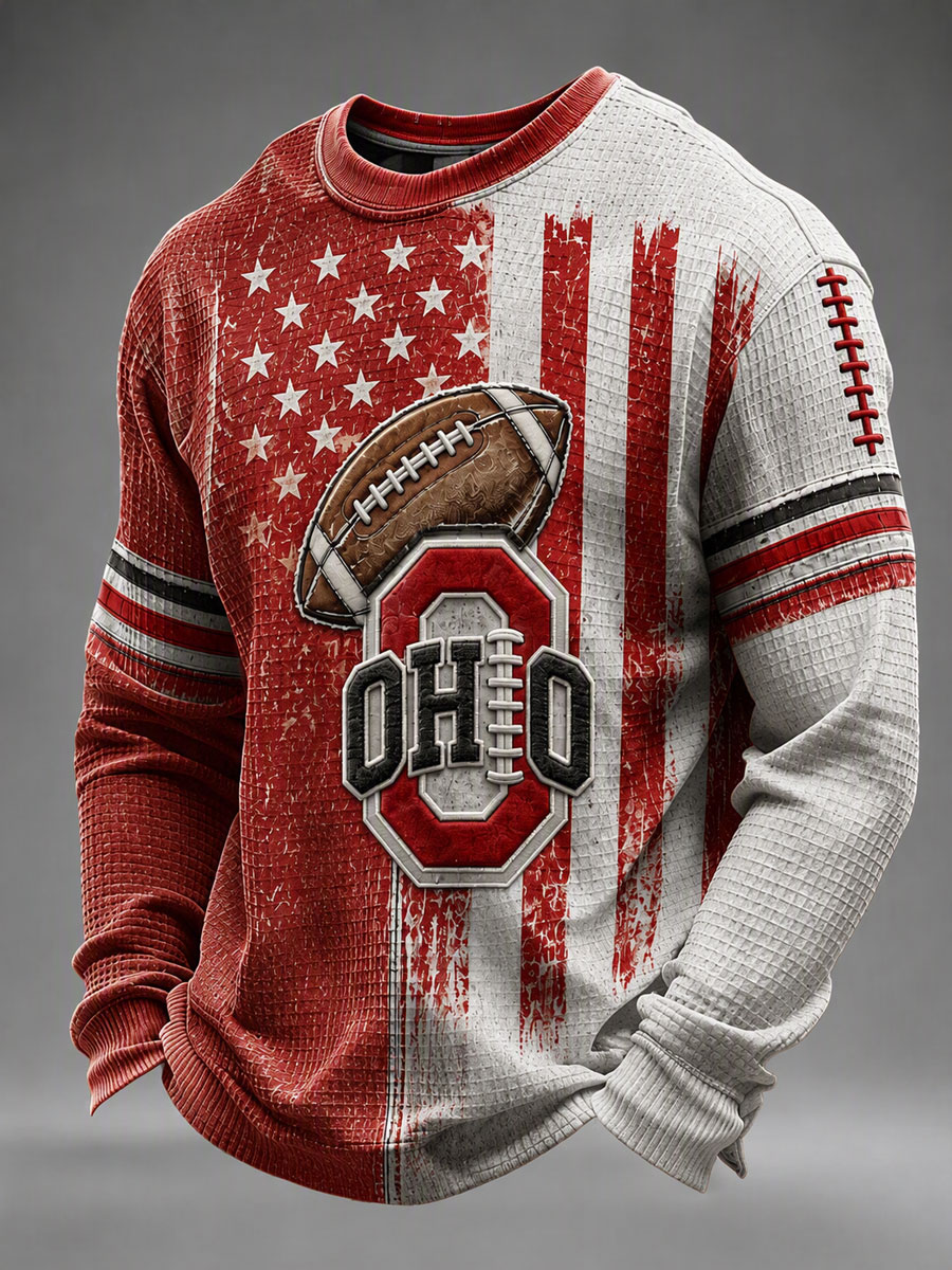 Men's Rugby Pattern Waffle T-shirt
