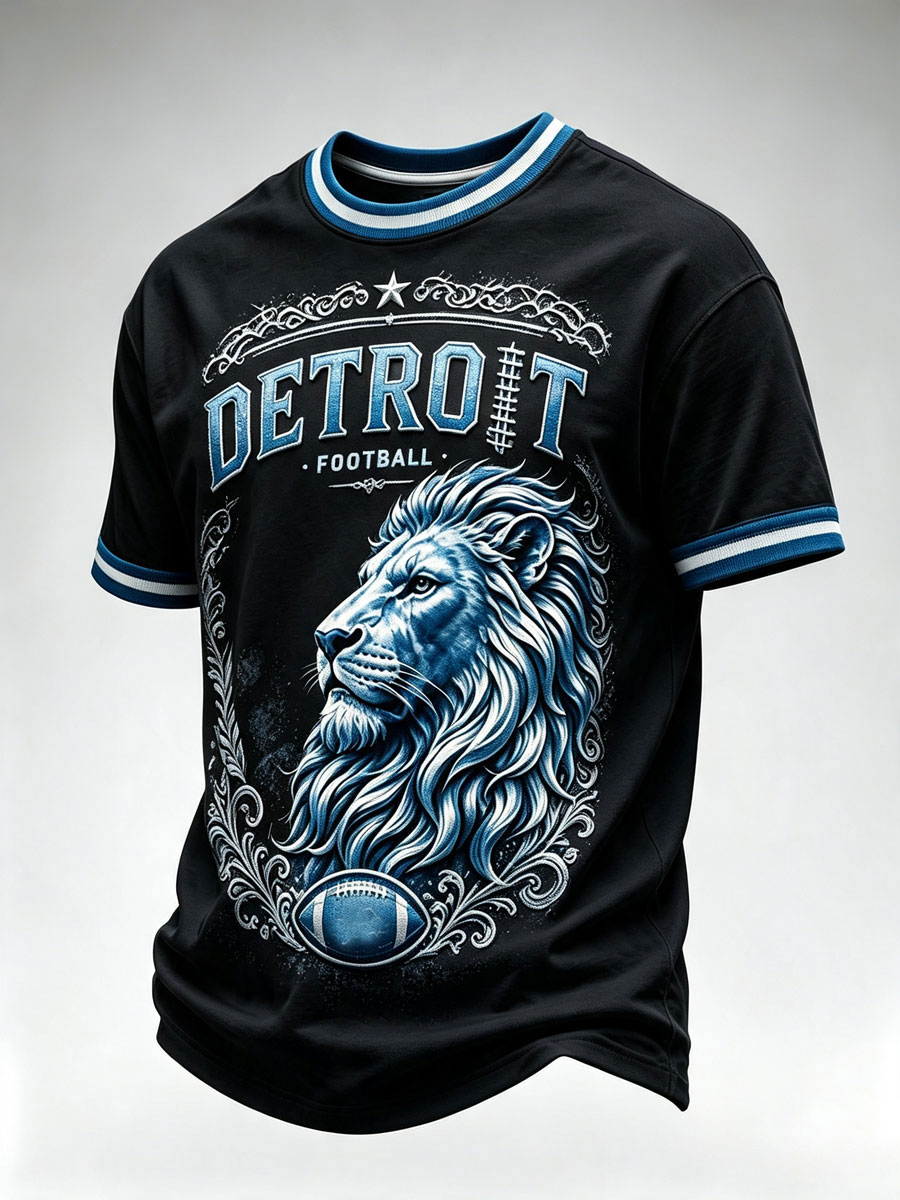 Men's Football Fan Printed Casual T-Shirt