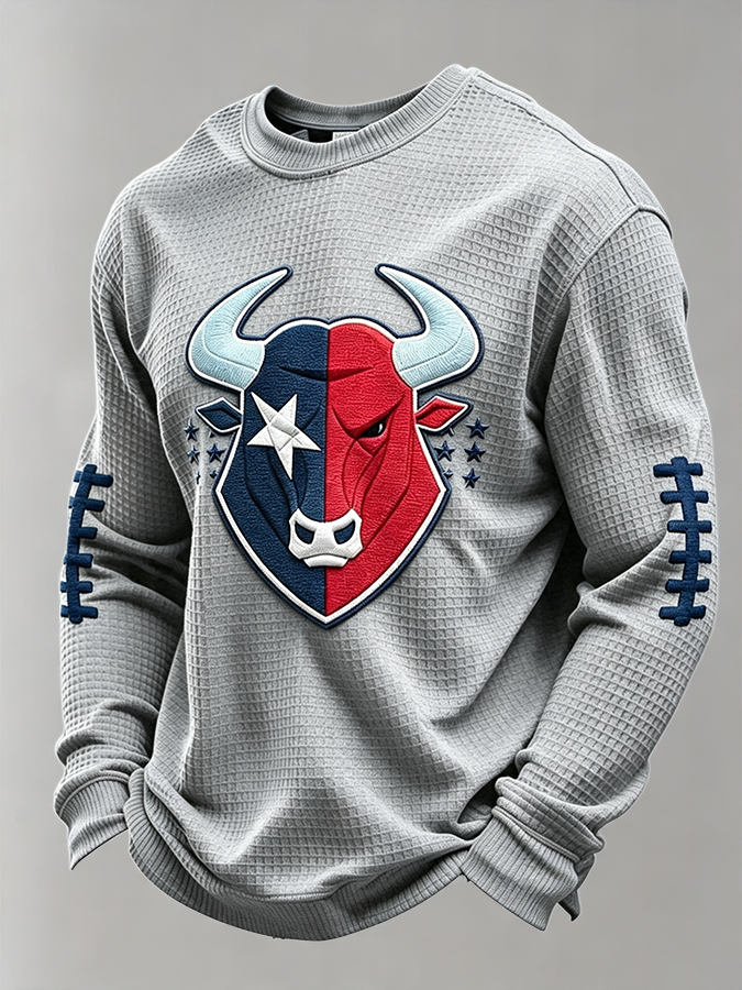 Men'S Football Enthusiast Sports Waffle Top
