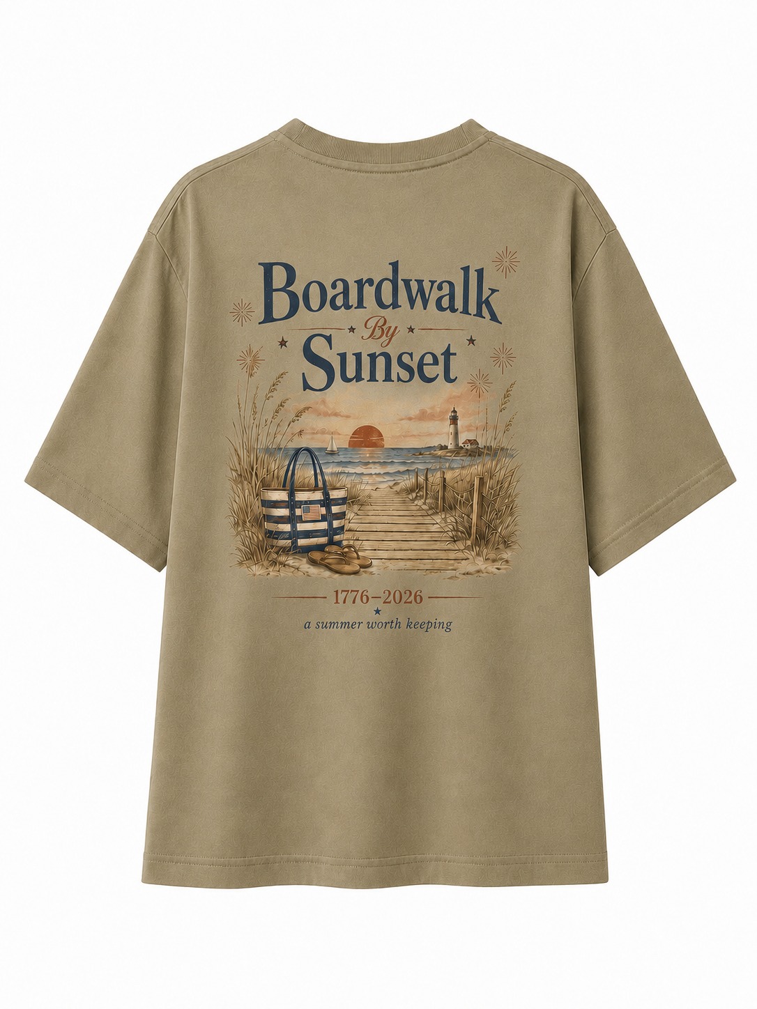 Boardwalk Sunset Beach Graphic Tee