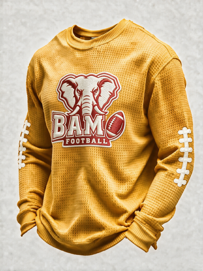 Men'S Football  Printed Waffle T-Shirt