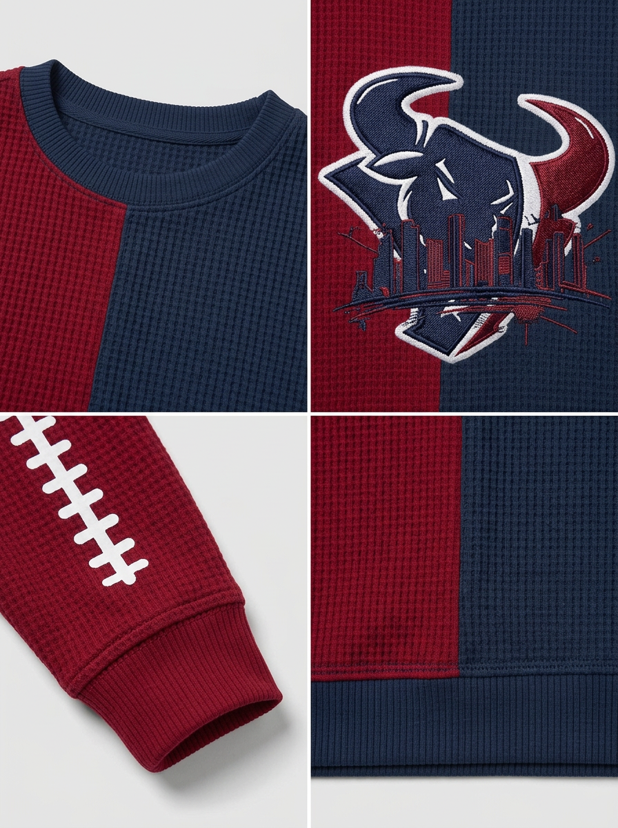 Men's Houston Texans Bull Skyline Football Printed T-shirt