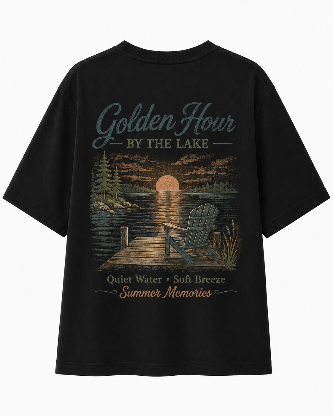 Golden Hour Lake V-Neck Tee