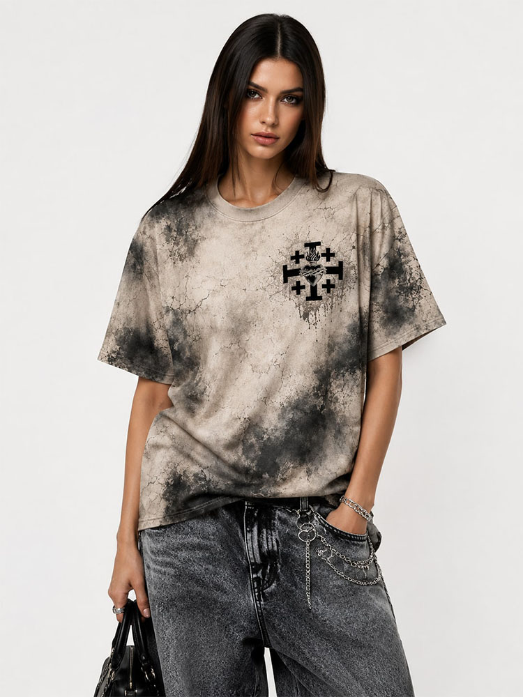 Masked King Memento Mori Eco Oversized Graphic Tees · GRS Certified