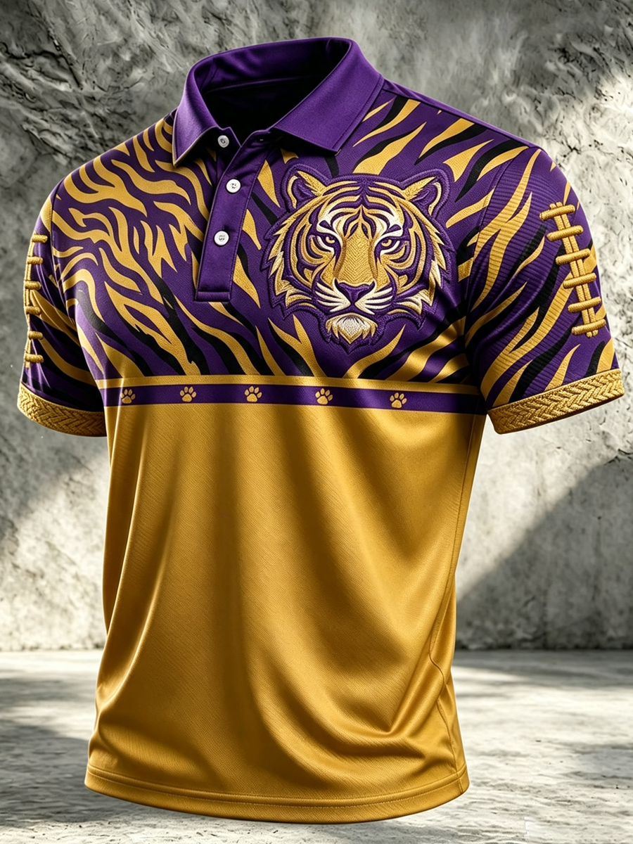 Men'S Football Fan Printed Polo Shirt