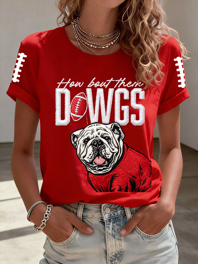 Women's Football Printed Casual T-Shirt
