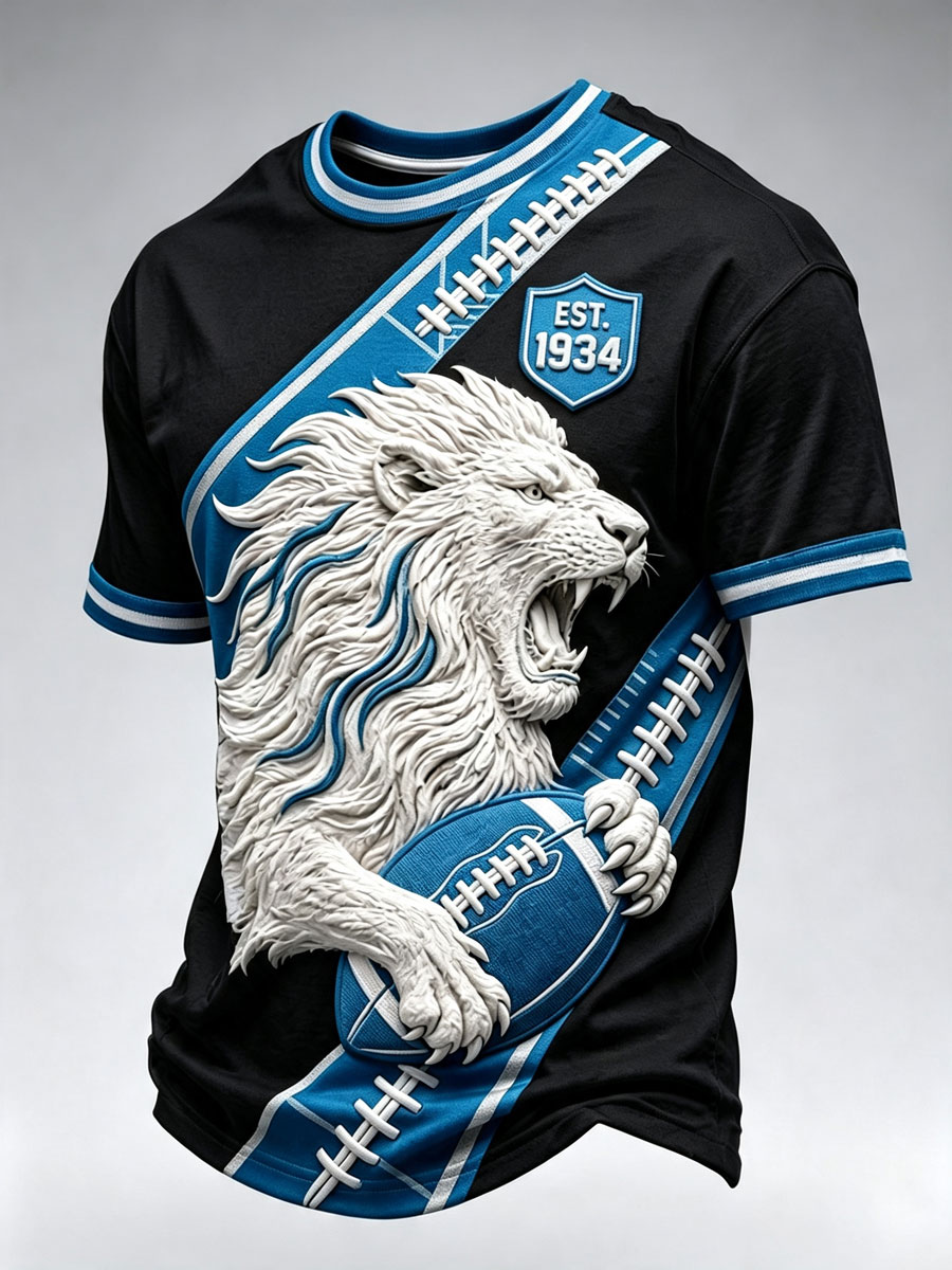 Men's Football Fan Printed Casual T-Shirt