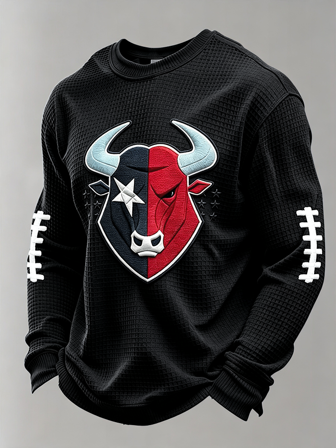 Men'S Football Enthusiast Sports Waffle Top