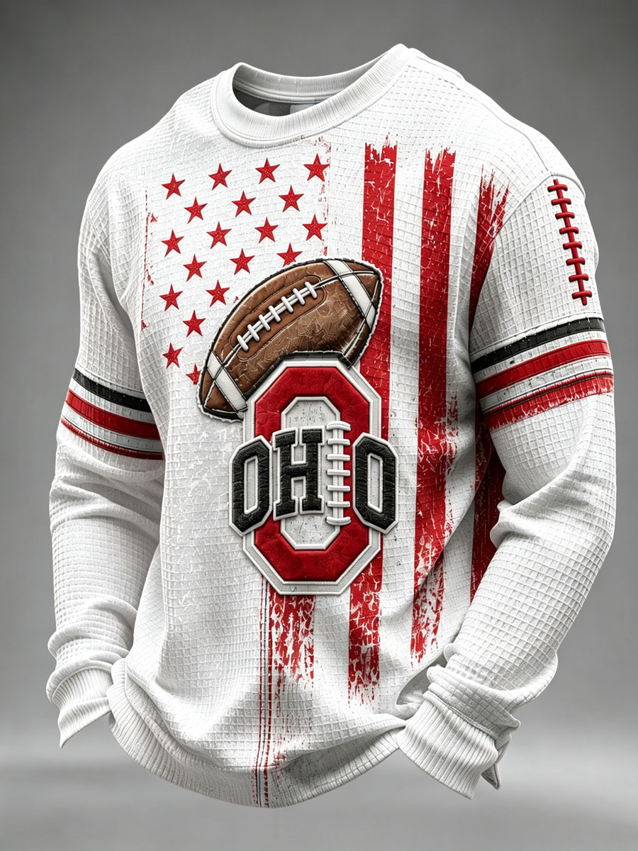Men's Rugby Pattern Waffle T-shirt