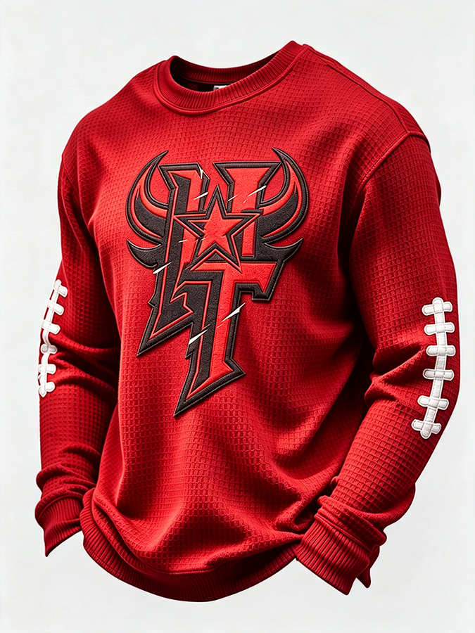 Men'S Football Enthusiast Sports Waffle Top