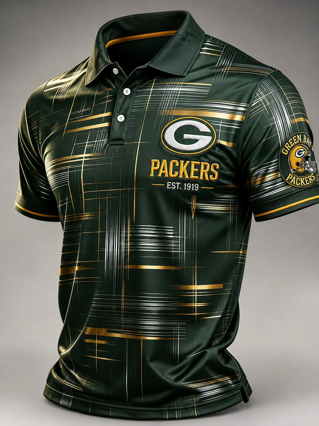 Men's Casual Football Print Polo Shirt