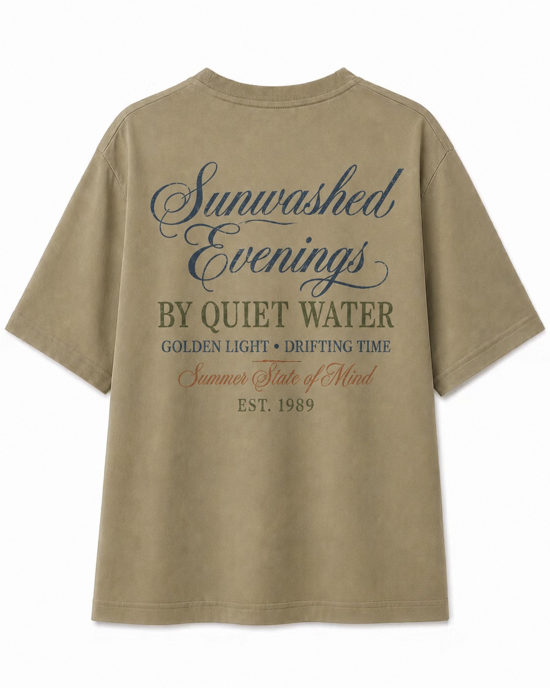 Sunwashed Quiet Lake V-Neck Tee