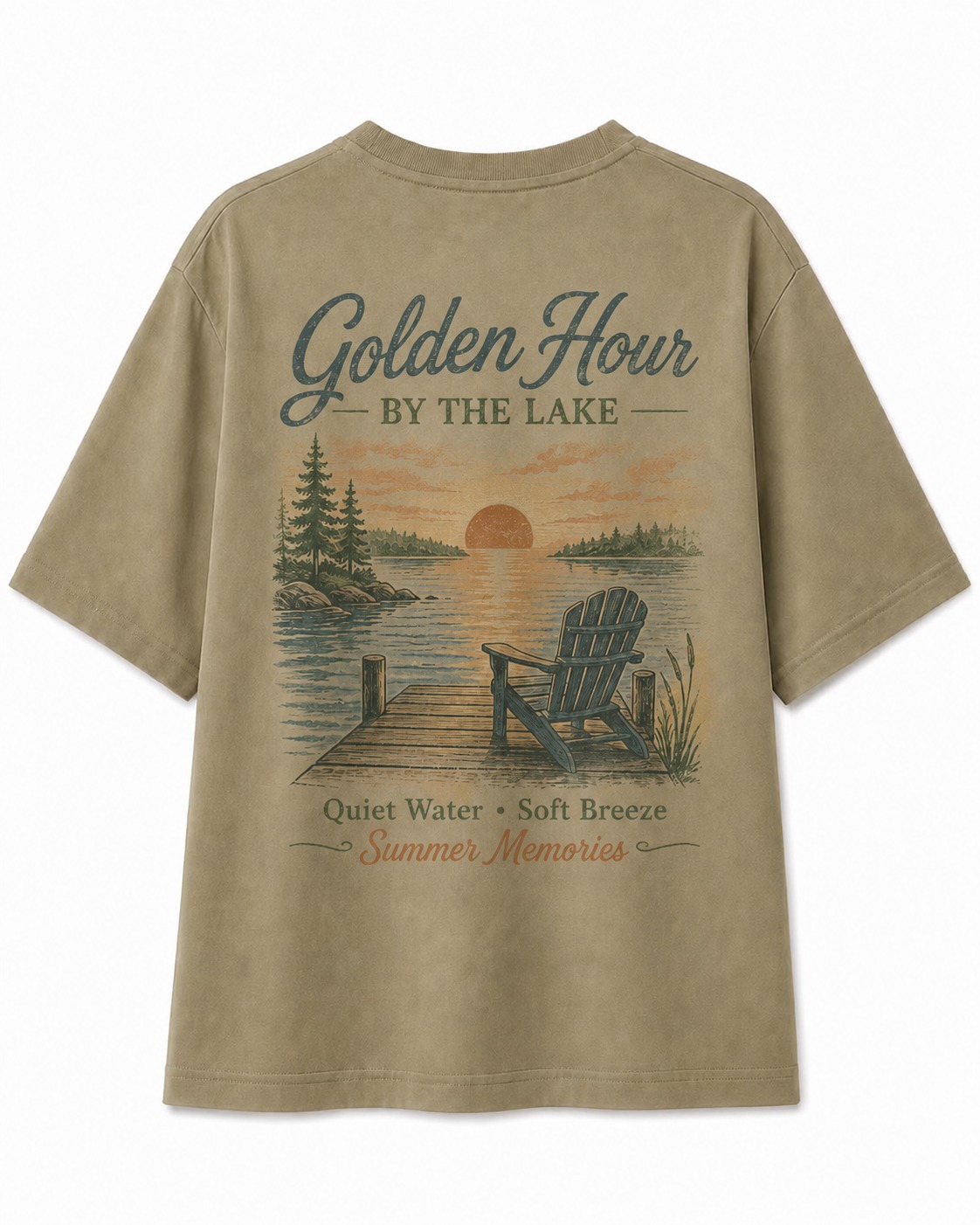 Golden Hour Lake V-Neck Tee