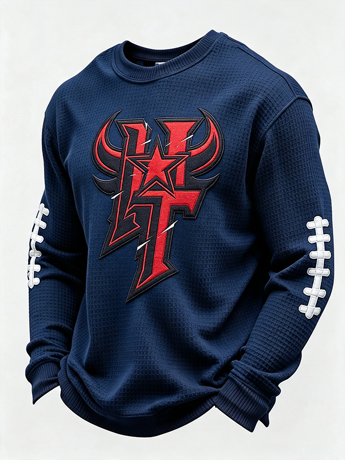 Men'S Football Enthusiast Sports Waffle Top
