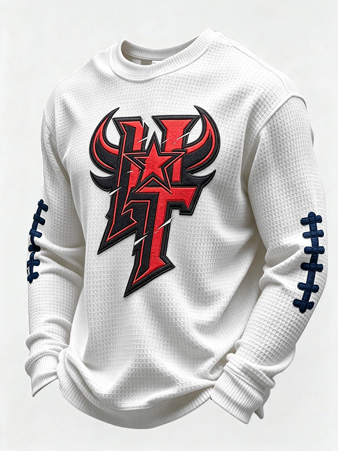 Men'S Football Enthusiast Sports Waffle Top