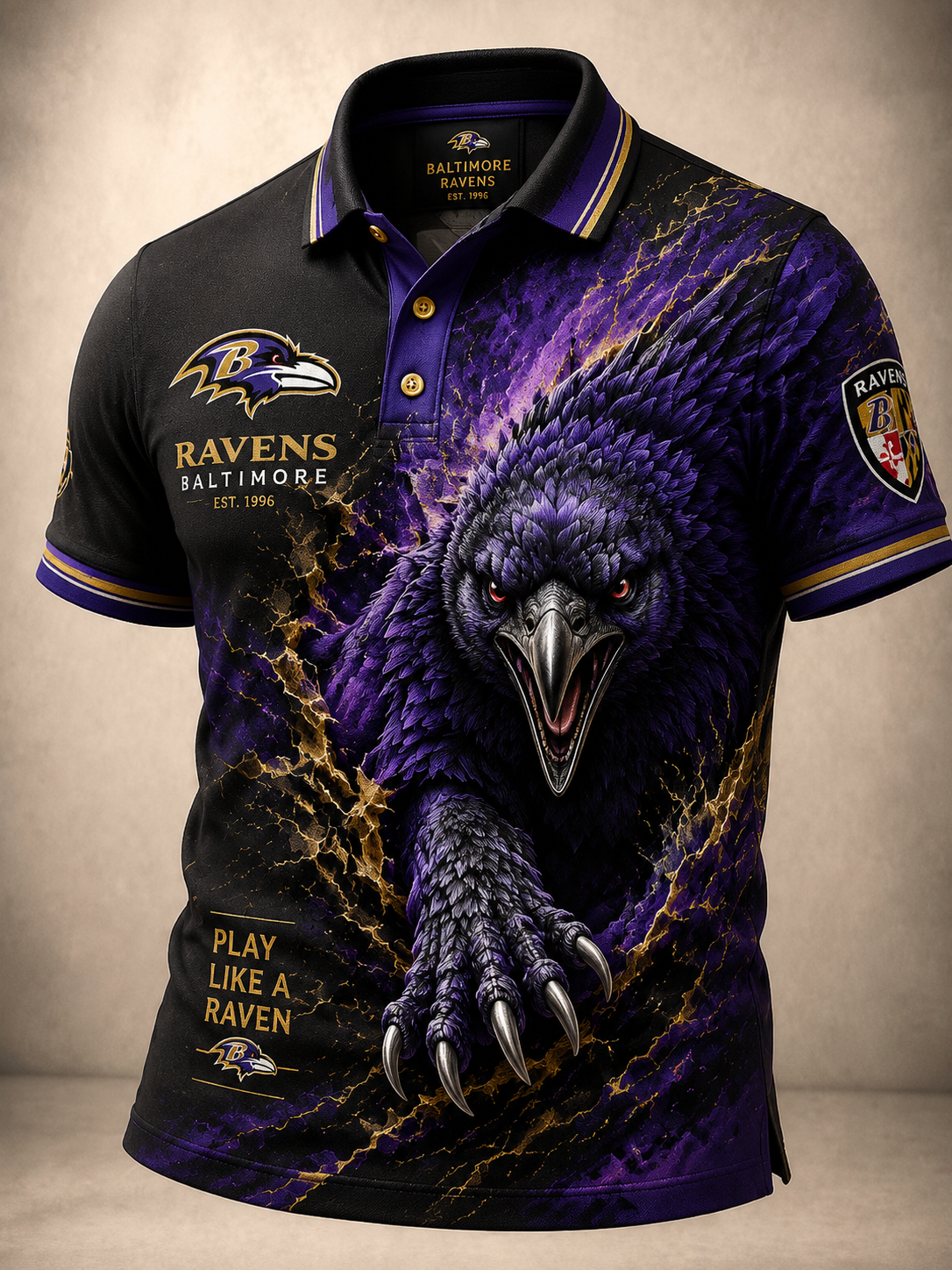 Men's Football Print Polo Shirt