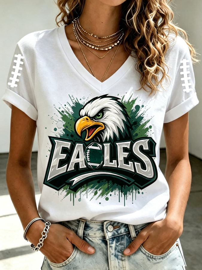 Women'S Football Print Short-Sleeve T-Shirt
