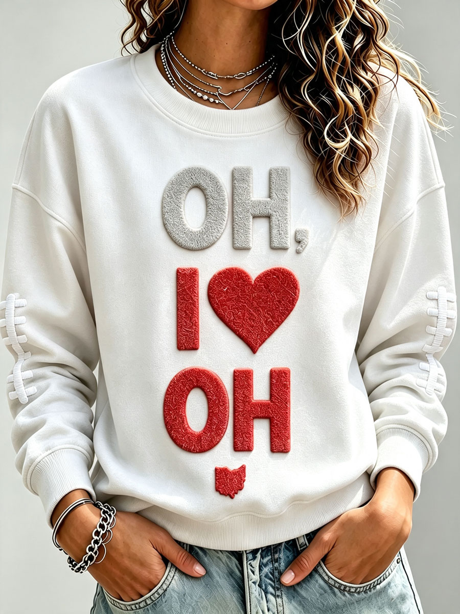 Ladies' Rugby Printed Round Neck T-Shirt