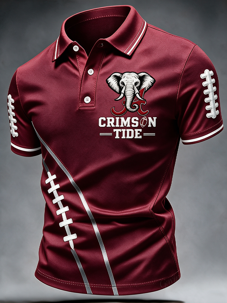 Men'S Retro Rugby Collar Polo T-Shirt