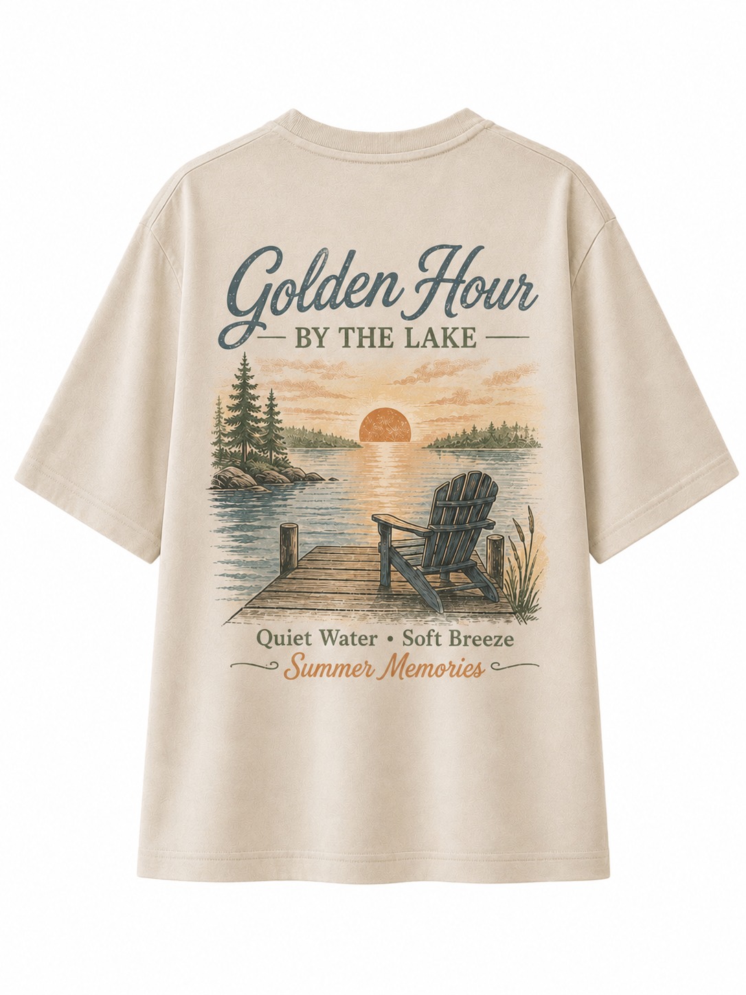 Golden Hour Lake V-Neck Tee