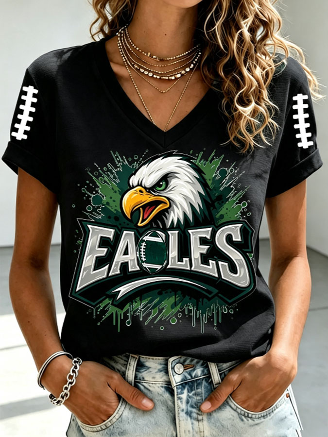 Women'S Football Print Short-Sleeve T-Shirt
