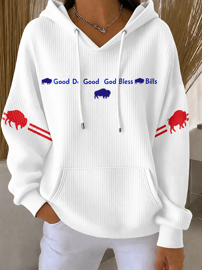 Women'S Football Casual Printed Hoodie